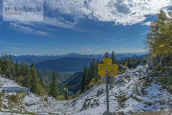 Alpenpanorama  Kampenwand  Aschau  Chiemgau  Chiemgauer Alpen  Bayern  Deutschland  Europa