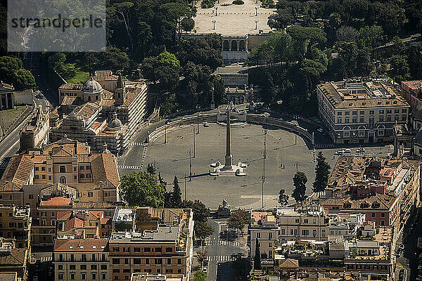 Italien  Latium  Rom Luftaufnahme  Piazza del Popolo
