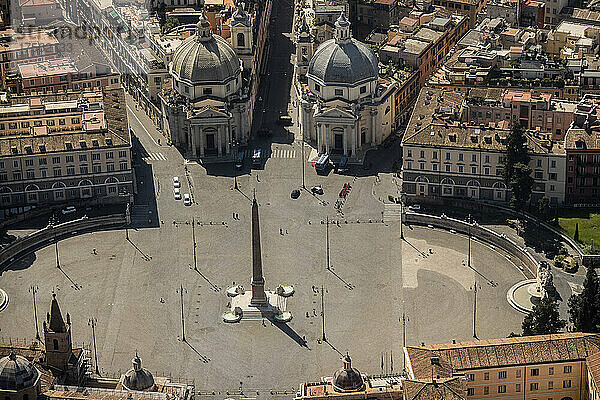 Italien  Latium  Rom Luftaufnahme  Piazza del Popolo