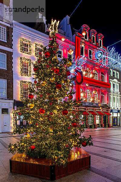 Weihnachtsdekoration in der New Bond Street  London  England  Vereinigtes Königreich  Europa