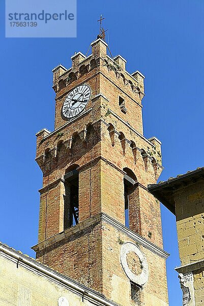 Pienza  Val d'Orcia  Orcia-Tal  UNESCO-Weltkulturerbe  Provinz Siena  Toskana  Italien  Europa