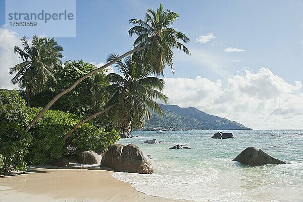 Strand von Beau Vallon  Mahe  Seychellen  Afrika