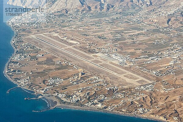 Übersicht Luftbild Flughafen Santorin (JTR) in in Santorin  Griechenland  Europa
