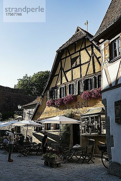 Zur Höll  Wirtshaus  Fachwerk  Rothenburg ob der Tauber  mittelalterliche Kleinstadt  Franken