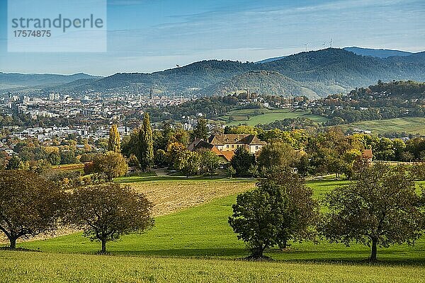 Panorama mit Jesuitenschloss  Freiburg im Breisgau  Schwarzwald  Baden-Württemberg  Deutschland  Europa