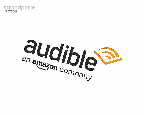 Audible (store)  gedreht  weißer Hintergrund  Logo  Markenname