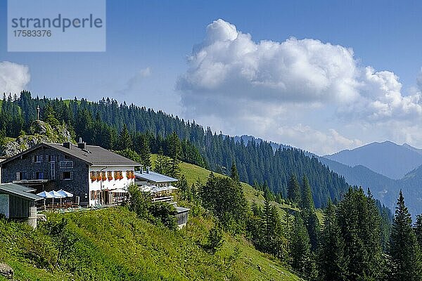 Altes Wallberghaus  Berghotel  vom Setzberg aus  Rottach-Egern  Oberbayern  Bayern  Deutschland  Europa