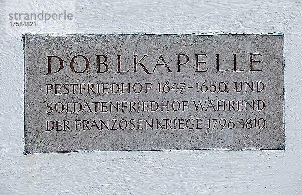 Schild  Doblkapelle bei Reichersberg  Innviertel  Oberösterreich  Österreich  Europa