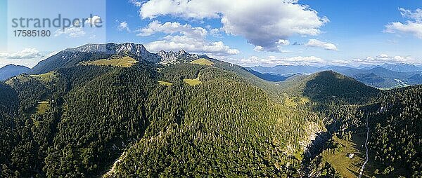 Luftaufnahme  Benediktenwand  Berge und Landschaft  Bayrische Voralpenlandschaft  Bayern  Deutschland  Europa