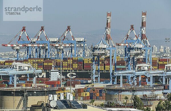 Containerhafen  Haifa  Israel  Asien