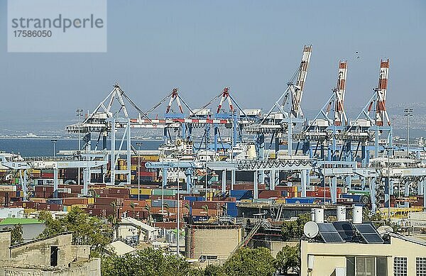 Containerhafen  Haifa  Israel  Asien