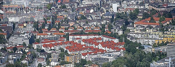 Ausblick vom Uetliberg auf die Innenstadt mit Wohnhäusern von Zürich  Kanton Zürich  Schweiz  Europa