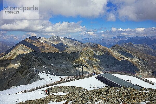 Bergstation der Schwarze Schneidbahn am Rettenbachgletscher  Sölden  Ötztal  Ötztaler Alpen  Tirol  Österreich  Europa