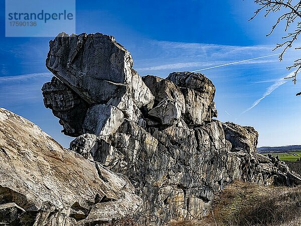 Felsformation Königstein  Naturschutzgebiet Teufelsmauer  bei Weddersleben  Harz  Sachsen-Anhalt  Deutschland  Europa
