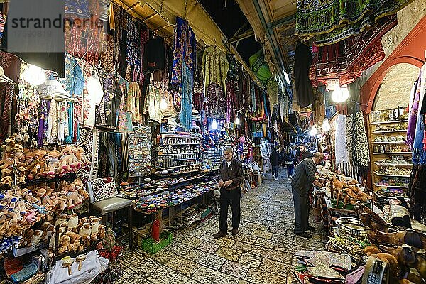Andenkengeschäfte  Basar  Altstadt  Jerusalem  Israel  Asien