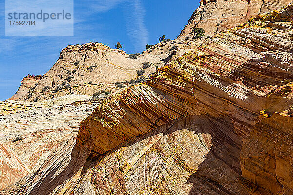 Vereinigte Staaten  Utah  Escalante  Sandsteinstruktur in der Slot-Canyon-Wand