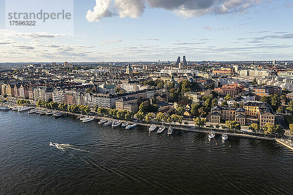 Schweden  Bezirk Stockholm  Stockholm  Luftaufnahme des Randes des Bezirks Norrmalm