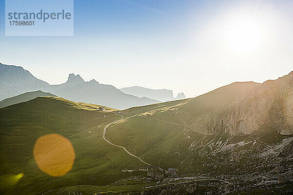 Italien  Südtirol  Seiser Alm bei Sonnenuntergang