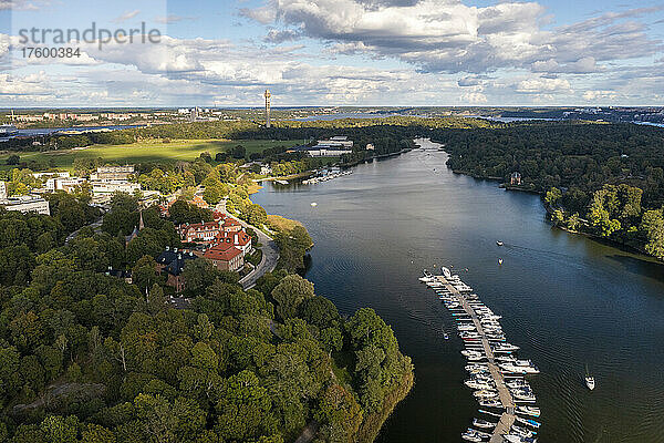 Schweden  Bezirk Stockholm  Stockholm  Luftaufnahme von Djurgarden und Nobelpark