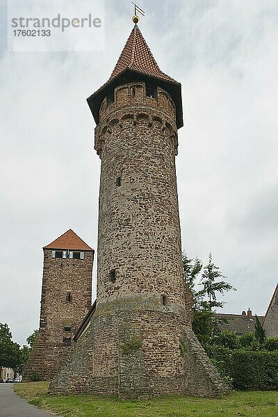 Hexenturm und Martinstor  Ladenburg  Baden-Württemberg  Deutschland  Europa