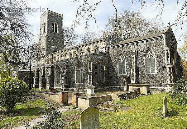 Historische  leerstehende Pfarrkirche St. Clement  Ipswich  Suffolk  England  UK