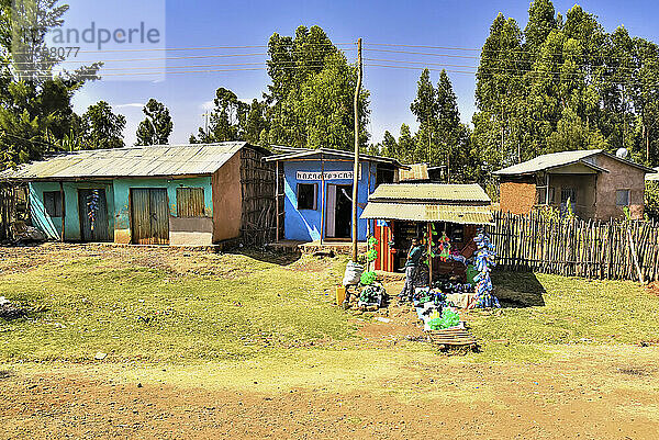 Dorfladen im äthiopischen Hochland; Äthiopien