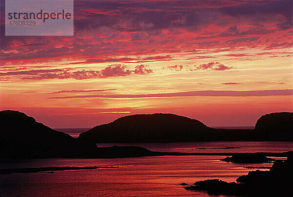 Sonnenuntergang Back Harbour  Twillingate Island Neufundland und Labrador  Kanada