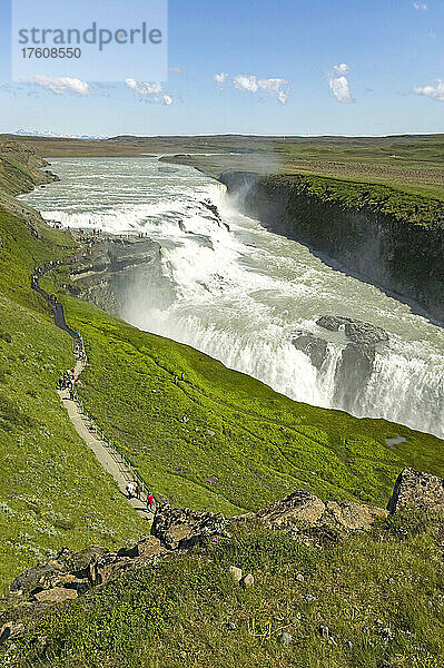 Gullfoss-Wasserfall und Hvita-Fluss im Südwesten Islands; Island