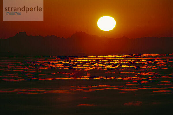Meeresnebel bei Sonnenaufgang von Salt Spring Island British Columbia  Kanada