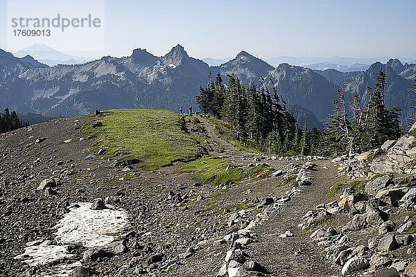 Der Skyline Trail bietet weite Ausblicke auf den Mount Rainier National Park; Longmire  Washington  Vereinigte Staaten von Amerika