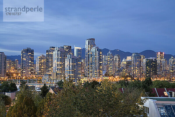 Skyline von Vancouver  Britisch-Kolumbien  Kanada