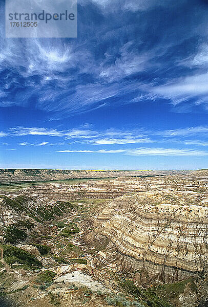 Horse Thief Canyon mit Horizont Drumheller  Alberta  Kanada