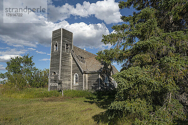 Alte verlassene Kirche im ländlichen Saskatchewan; Saskatchewan  Kanada