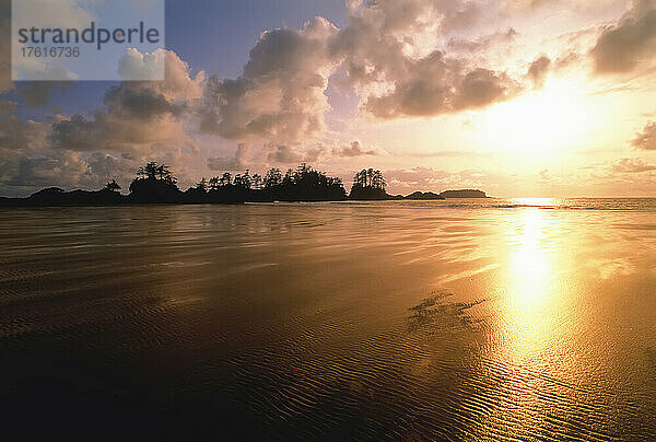 Chesterman Beach bei Sonnenuntergang in der Nähe von Tofino  Vancouver Island British Columbia  Kanada