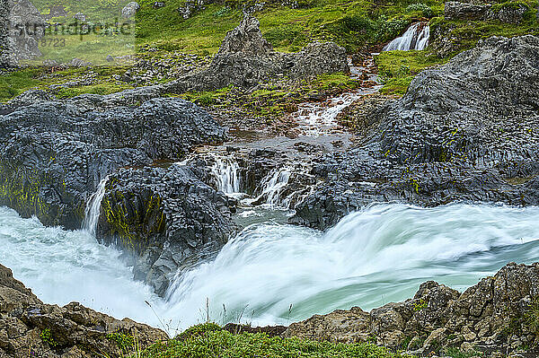 Geitafoss-Wasserfall; Fossholl  nordöstliche Region  Island