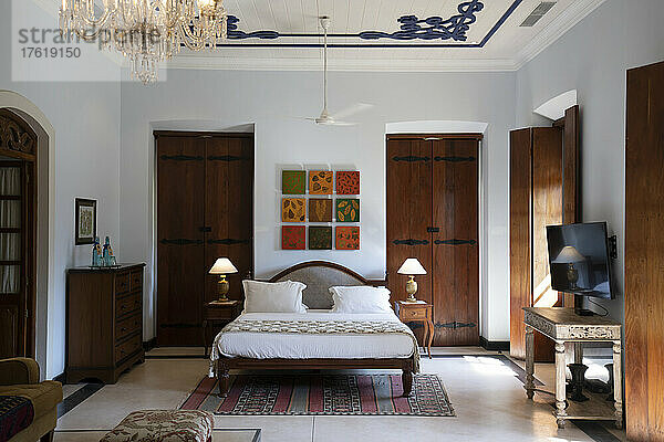 Schlafzimmer der Kreationssuite  Amrapali House of Grace  Goa  Indien; Amrapali  Goa  Indien