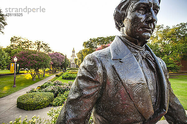 Statue des Richters Baylor auf dem Campus der Baylor-Universität im Bundesstaat Texas  USA; Waco  Texas  Vereinigte Staaten von Amerika