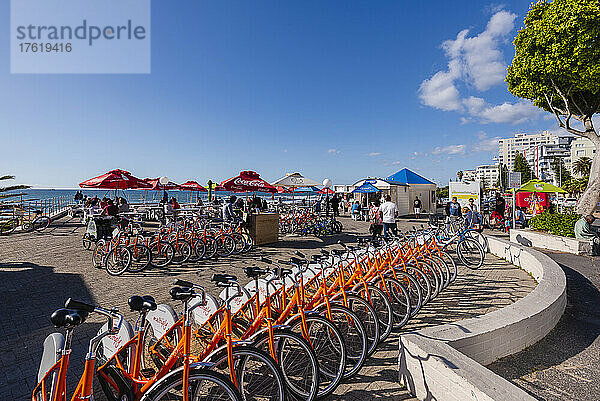 Fahrräder zum Mieten  Sea Point Promenade in Kapstadt; Kapstadt  Südafrika