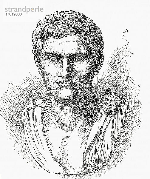 Gnaeus Pompeius Magnus  106 v. Chr. - 48 v. Chr.  auch bekannt als Pompejus oder Pompej der Große. Führender römischer General und Staatsmann. Aus Cassell's Illustrated Universal History  veröffentlicht 1883.