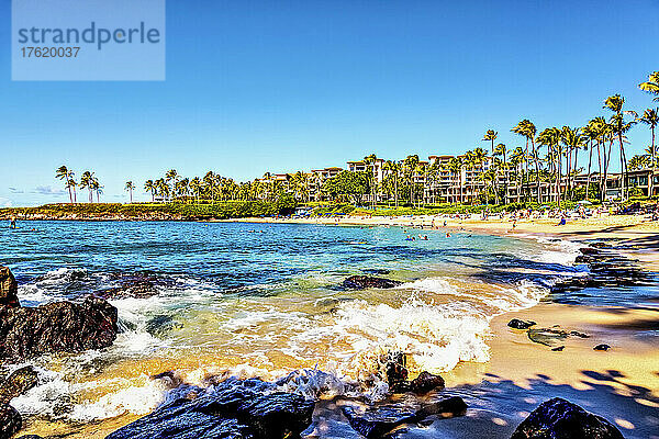 Touristen am Kapalua Beach  Schnorcheln und Schwimmen  während sie die Schönheit der Kapalua Bay genießen; Kapalua  Maui  Hawaii  Vereinigte Staaten von Amerika