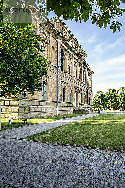 Deutschland  Bayern  München  Kopfsteinpflaster-Fußweg vor der Alten Pinakothek