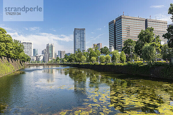 Japan  Kanto-Region  Tokio  Chiyoda-Stadtgraben im Sommer