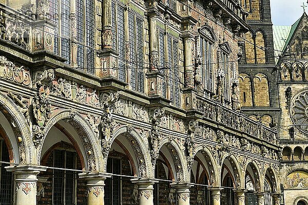 Fassade  Altes Rathaus  Marktplatz  Bremen  Deutschland  Europa