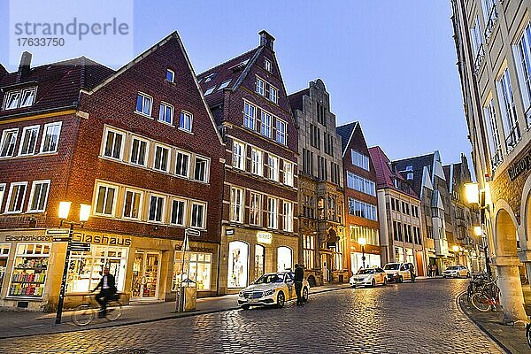 Bürgerhäuser  Roggenmarkt  Münster  Nordrhein-Westfalen  Deutschland  Europa