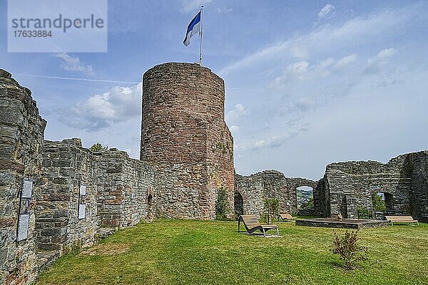 Burgfried  Turm  Burg  Polle  Niedersachsen  Deutschland  Europa