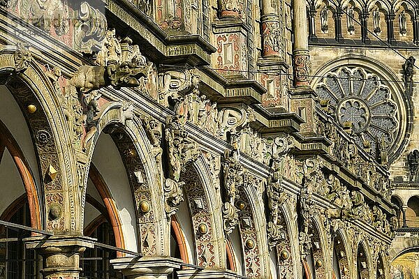 Details  Fassade  Altes Rathaus  Marktplatz  Bremen  Deutschland  Europa