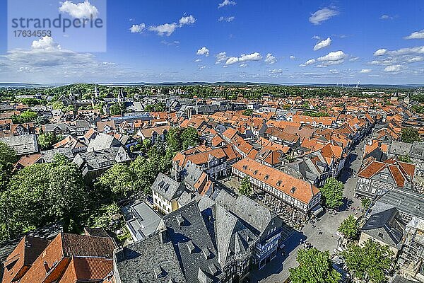 Totale Altstadt  Goslar  Niedersachsen  Deutschland  Europa