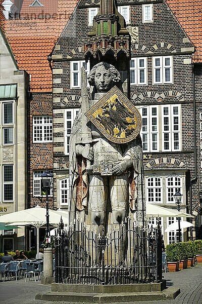 Roland Statue  Marktplatz  Bremen  Deutschland  Europa
