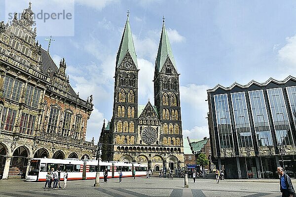 Altes Rathaus  Dom St. Petri  Bremische Bürgerschaft  Marktplatz  Bremen  Deutschland  Europa