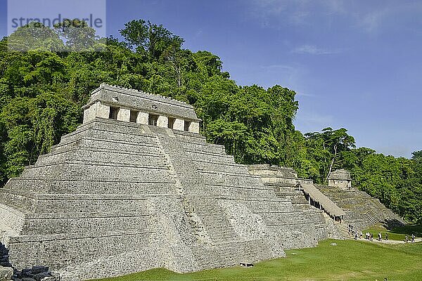 Tempel der Inschriften (Templo de las Inscripciones)  Mayaruinen  Palenque  Chiapas  Mexiko  Mittelamerika